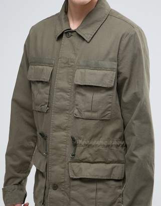 ASOS Military Jacket With Drawstring In Khaki
