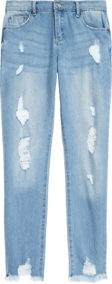 Tractr Kids' High Rise Distressed Jeans