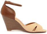 Thumbnail for your product : City Classified Missy Beige and Tan Peep Toe Wedge Sandals