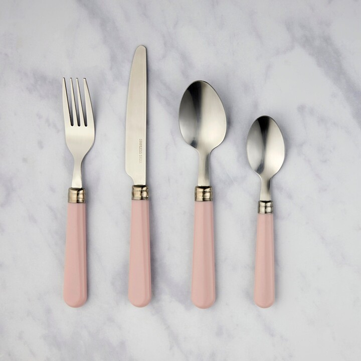 Dunelm Blush 16 Piece Cutlery Set Pink ShopStyle