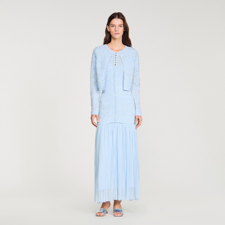 Sandro Cropped pearled cardigan