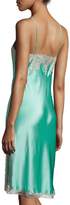 Thumbnail for your product : Josie Natori Lolita Lace-Trimmed Silk Chemise, Medium Blue