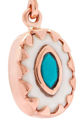 Pascale Monvoisin Montauk 9-karat Rose Gold, Turquoise And Bakelite Earring