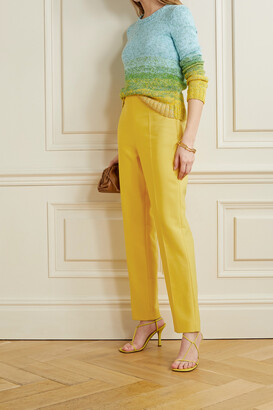 Oscar de la Renta Wool-blend Crepe Straight-leg Pants - Yellow - US0