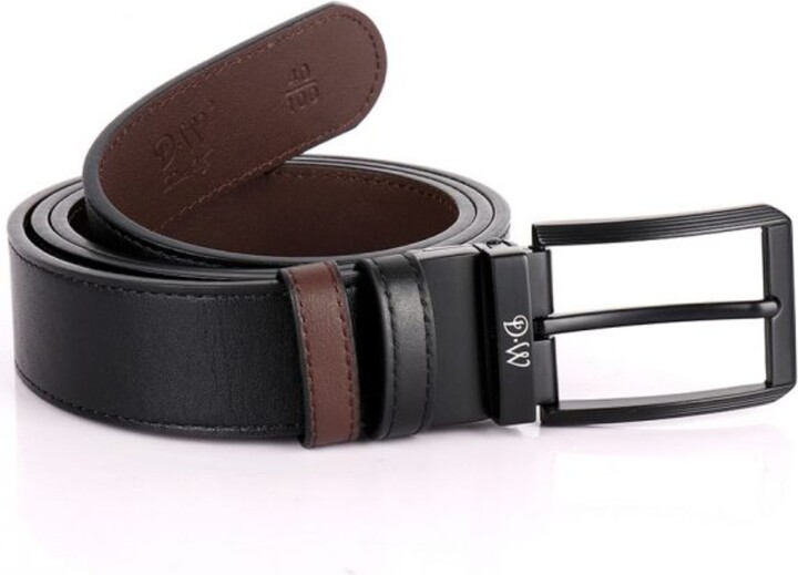 Alpine Swiss Men's Dress Belt Reversible Black Brown Leather Imported from Spain, Size: 38, Solid