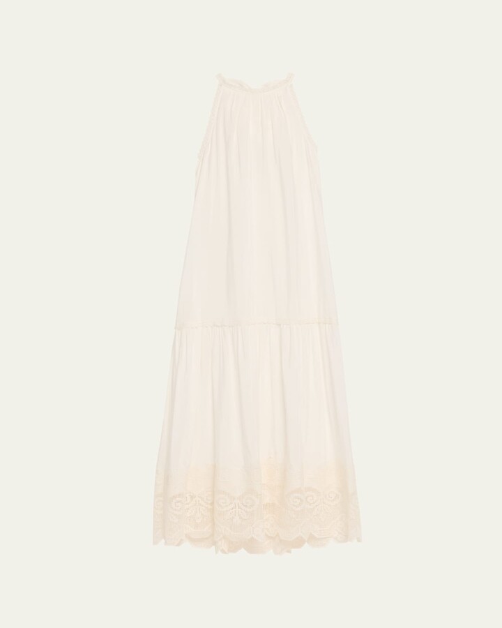 Kobi Halperin Teri Lace-Trim Halter Maxi Dress