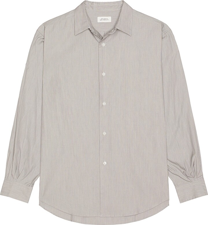 Saturdays NYC Regular Collar Stripe Shirt in Blue