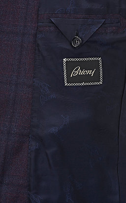 Brioni Men's Plaid Wool Two-Button Sportcoat-DARK GREY