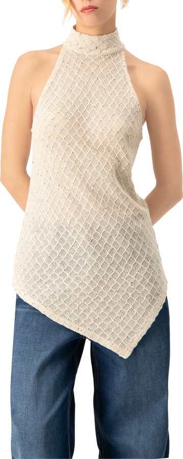 IVONNE Knit Halter Neck Sleeveless Top