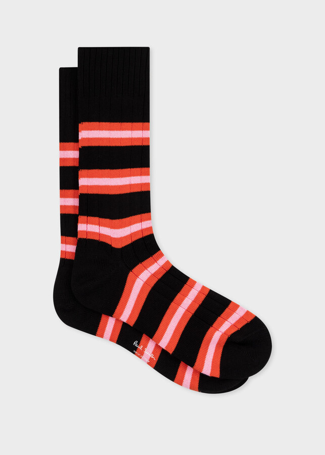 White/Orange Striped Socks