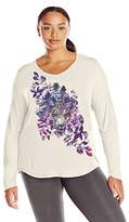 Thumbnail for your product : Just My Size Women's Plus Long Sleeve Graphic V-Neck Tee