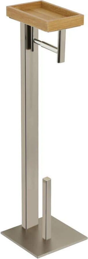 Kingston Brass Edenscape Freestanding Toilet Paper Holder with Storage Shelf in Brushed Nickel