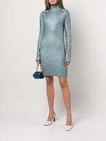 Thumbnail for your product : St. John Metallic-Foil Ribbed-Knit Dress