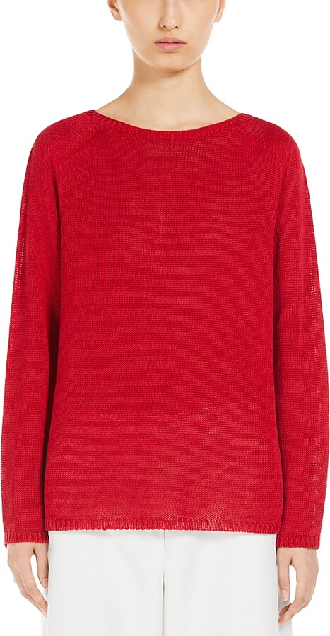 Max Mara Giolino Flax Linen Crewneck Sweater