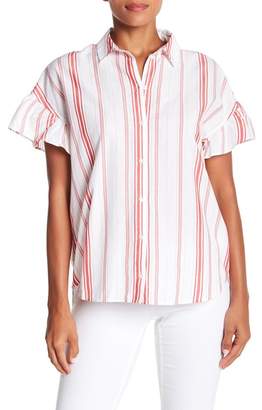 madewell central ruffle sleeve shirt