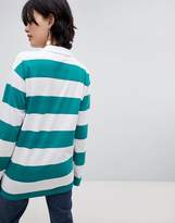 Thumbnail for your product : ASOS Design Polo Top in Rugby Stripe with Corset Detail