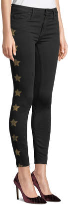 Black Orchid Noah Ankle Fray Skinny Jeans with Metallic Stars