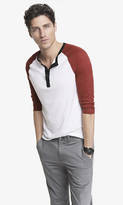 Thumbnail for your product : Express Tri Color Henley Baseball Tee