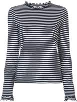 Thumbnail for your product : Derek Lam 10 Crosby Long Sleeve Fitted Tee with Ruffle Neck