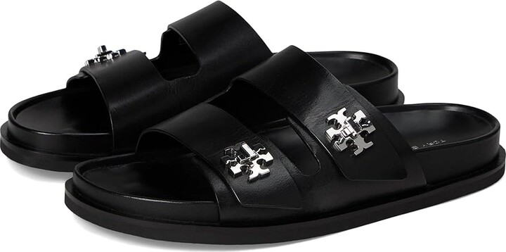 Tory Burch T Lock Sport Slide Women's Wedge Shoes Perfect Black : 10 M, Leather