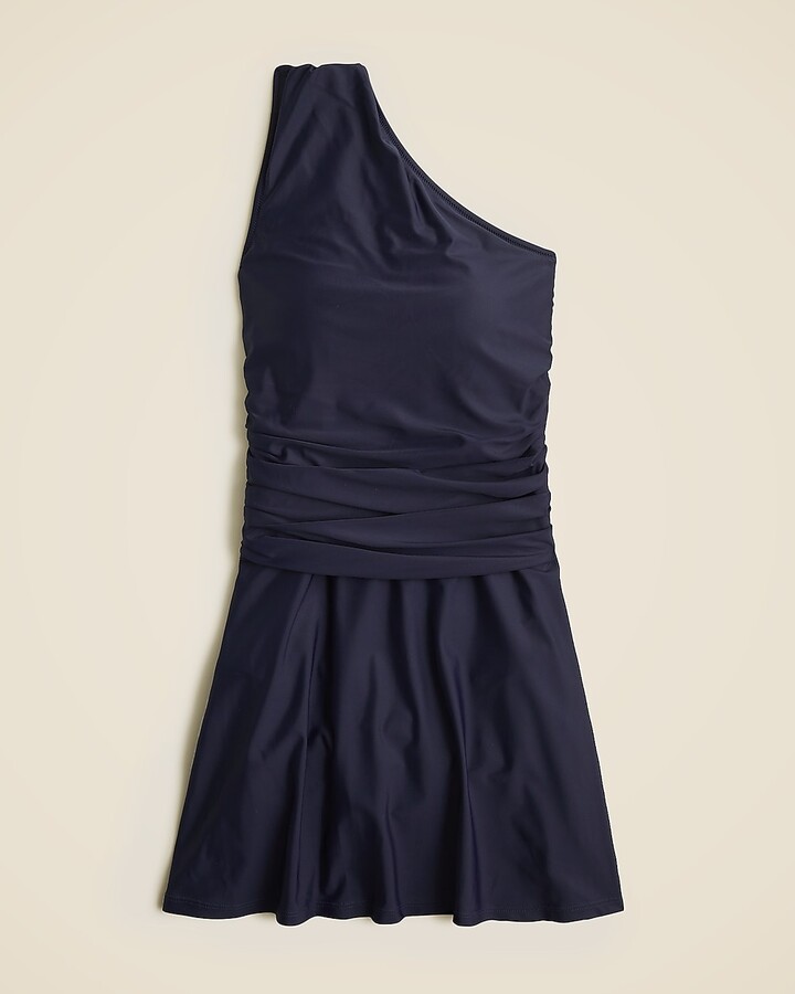 Ruched one-shoulder swim dress