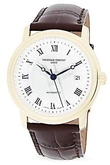 Frederique Constant Men's Stainless Steel & Leather Strap Watch