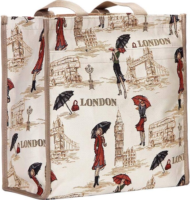 Signare Fashion Canvas/Tapestry Shopping Bag/Tote Bag/Shoulder Bag/Box Bag/Carry  All Bag in Graceful London beauty design - ShopStyle