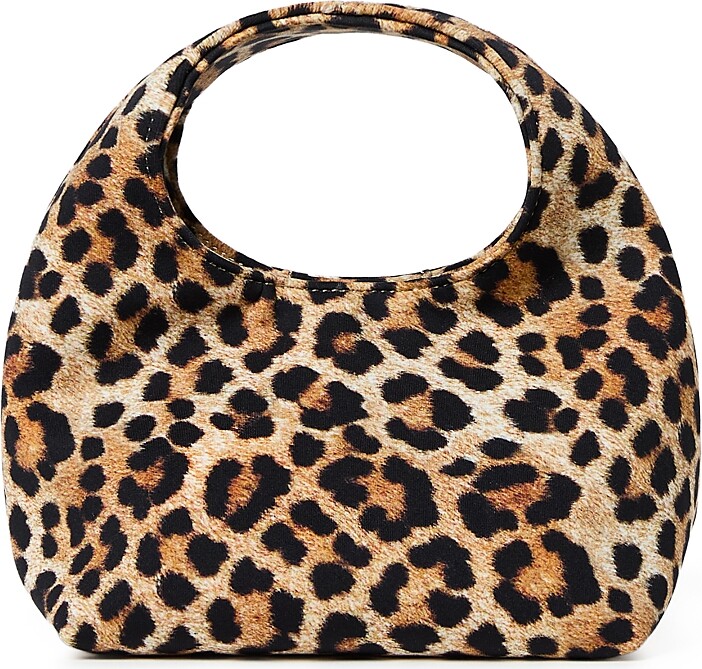 Loeffler Randall Kenzie Small Leopard Print Bucket Clutch