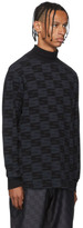 Thumbnail for your product : SSS World Corp Black and Grey Logo Turtleneck