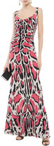Thumbnail for your product : Roberto Cavalli Ruched Leopard-print Stretch-jersey Maxi Dress