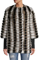 Thumbnail for your product : Glamour Puss Rex Rabbit Fur Three-Quarter Sleeve Corded Coat