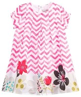 Thumbnail for your product : Catimini Zig Zag and Floral Dress with Pink Knickers