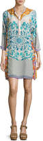 Thumbnail for your product : Johnny Was Ellyonora Half-Placket Floral Georgette Dress, Multi
