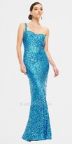 Thumbnail for your product : Scala Yellow Beaded Sequin Prom Dress