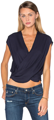 L'Agence T Lee Criss Cross Cropped Blouse