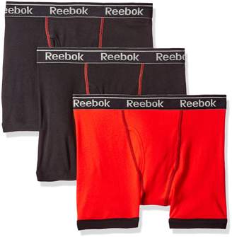 Reebok Men's Gift Box: 3pk Cotton Boxer Brief (Fly), Riot Red/Black