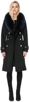 Thumbnail for your product : Soia & Kyo JULIANA-FX wool coat with removable fur in blk/indigo