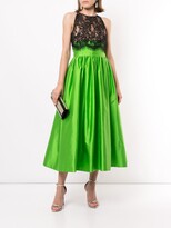 Thumbnail for your product : Rasario Lace-Panelled Flared Tea-Length Dress