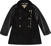 Thumbnail for your product : Burberry Leather-sleeved wool coat 18 months- 3 years