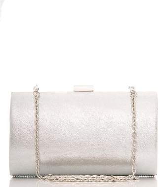 Quiz Silver Diamante Shimmer Box Bag