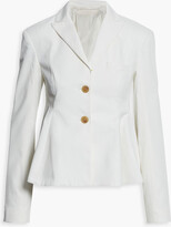 Flared ribbed woven blazer 