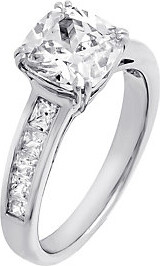 Diamonique 3.30 cttw Cushion Cut Ring, Sterling Silver