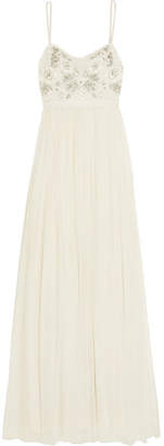 Needle & Thread Embellished Satin-crepe And Tulle Gown