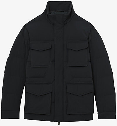 Reiss Mens Navy Mercury Four-Pocket Shell Puffer Jacket Xl