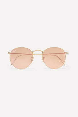 Ray-Ban Round-frame Gold-tone Mirrored Sunglasses