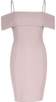 Thumbnail for your product : River Island Womens Pink textured frill bardot bodycon midi dress