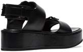 Thumbnail for your product : Ann Demeulemeester Black Flatform 50 Leather sandals