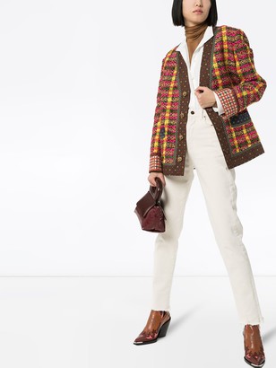 Gucci Check Tweed Buttoned Jacket