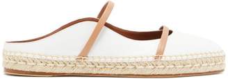Malone Souliers Sienna Waved-edge Leather Espadrilles - Womens - White