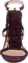 Thumbnail for your product : Chloé Suede Fringe-Trim Sandals-Purple